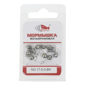 Мормышка вольф. SKYFISH "Шар граненый с ушком" , черный никель №17-5.0-BN